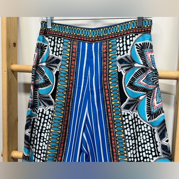 JEALOUS TOMATO Aqua blue multi graphic print palazzo pant size S. - Picture 4 of 10